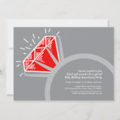 40th Anniversary Party Red Ruby Ring Foto Grafisch Kaart (Achterkant)