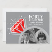 40th Anniversary Party Red Ruby Ring Foto Grafisch Kaart (Voorkant)
