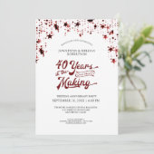 40th Anniversary Ruby Red Stars 40 JAAR Kaart (Staand voorkant)