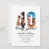 40th Anniversary with Photo Minimalist Kaart (Voorkant)