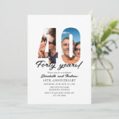 40th Anniversary with Photo Minimalist Kaart (Staand voorkant)