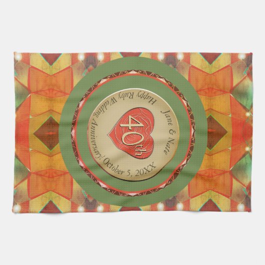 40th/Any Jubileum keukenhanddoeken (Horizontaal)