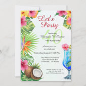 40th Bday Tropical Summer Dine & Cocktail Party  Kaart (Voorkant)