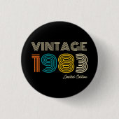 40th Birthday  1983 Limited Edition Ronde Button 3,2 Cm (Voorkant)