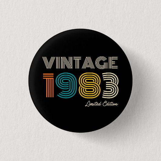 40th Birthday 1983 Limited Edition Ronde Button 3,2 Cm (Voorkant)