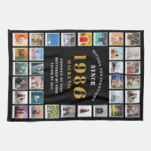 40th Birthday 1986 Family Memories Photo Collage Theedoek (Horizontaal)