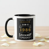 40th Birthday 1986 Legend Retro Black Personalized Mok