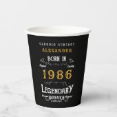 40th Birthday 1986 Legendary Retro Papieren Bekers (Voorkant)