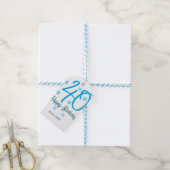 40th birthday add name date year blue template cadeaulabel (Met Touw)