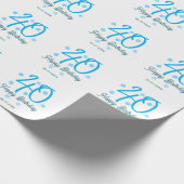 40th birthday add name date year blue template cadeaupapier (Hoek)