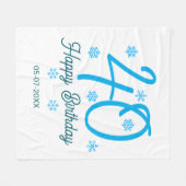 40th birthday add name date year blue template fleece deken (Voorkant (Horizontaal))
