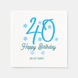 40th birthday add name date year blue template servet