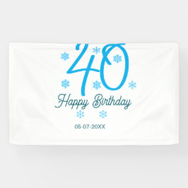 40th birthday add name date year blue template spandoek