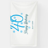 40th birthday add name date year blue template spandoek (Verticaal)