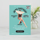 40th Birthday Bash Event Club Style Flyers B Kaart (Staand voorkant)