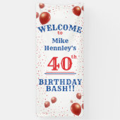 40th Birthday Bash - Feest - Opknoping Welkom Spandoek (Verticaal)