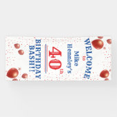 40th Birthday Bash - Feest - Opknoping Welkom Spandoek (Horizontaal)