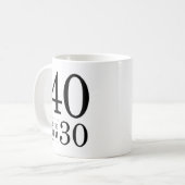 40th Birthday Black 40 is de nieuwe 30 Koffiemok (Voorkant links)
