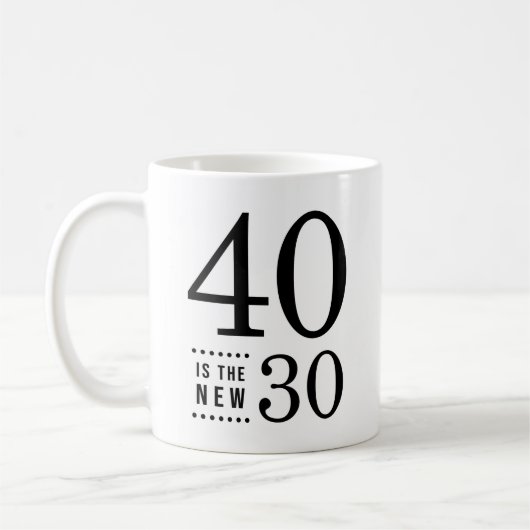 40th Birthday Black 40 is de nieuwe 30 Koffiemok (Links)