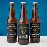 40th Birthday Black Gold Legendary Funny Bier Etiket<br><div class="desc">Een gepersonaliseerd elegant 40th birthday bierflesetiket dat gemakkelijk aan te passen is voor die speciale verjaardagsfeestgelegenheid.</div>