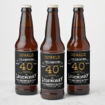 40th Birthday Black Gold Legendary Funny Bier Etiket<br><div class="desc">Een gepersonaliseerd elegant bierflesetiket dat gemakkelijk aan te passen is voor die speciale verjaardagsgelegenheid.</div>