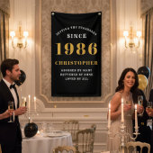40th Birthday Born 1984 Naam toevoegen Zwart Goud Spandoek