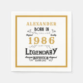 40th Birthday Born 1986 White Gold Legend Servet (Voorkant)