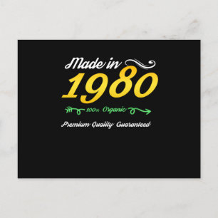 40th Birthday Born In The 80s 1980s Baby 40 Years Briefkaart