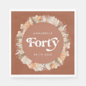 40th Birthday botanische pampas gracotta Servet (Voorkant)