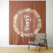 40th Birthday botanische pampas gracotta Wandkleed (In situ)