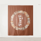 40th Birthday botanische pampas gracotta Wandkleed (Voorkant)