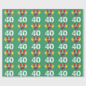 40th Birthday Boxer hond groen cadeau pakpapier (Vlak)