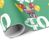 40th Birthday Boxer hond groen cadeau pakpapier (Rol Hoek)