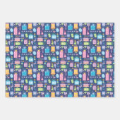 40th Birthday Cake Cadeaus Ballonnen Blauw Inpakpapier Vel (Voorkant)