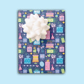 40th Birthday Cake Cadeaus Ballonnen Blauw Inpakpapier Vel