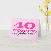 40th Birthday card for women | 40 & fabulous Kaart (Gele Bloem)