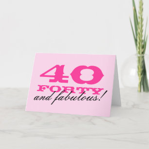 40th Birthday card for women   40 & fabulous Kaart