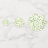 40th Birthday Cool Nummer Patroon Groen en Wit Confetti (Voorkanten)