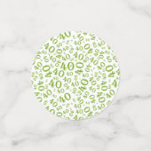 40th Birthday Cool Nummer Patroon Groen en Wit Confetti (Kleine voorkant)