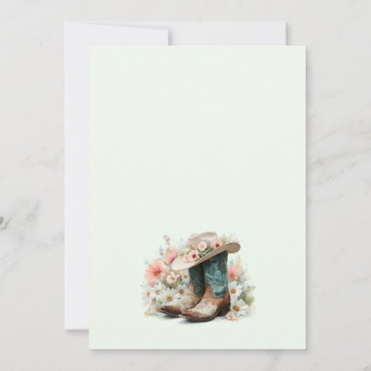 40th Birthday Cowgirl Boots and Hat Birthday Party Kaart (Achterkant)