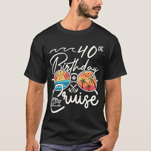 40th Birthday Cruise Squad 2023 Matching Party Fa T-shirt (Voorkant)