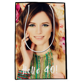 40th birthday custom foto hello 40 forty medium cadeauzakje