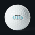 40th Birthday Custom Turquoise Titleist Pro V1 Golfballen<br><div class="desc">"40" of een andere leeftijd. Gepersonaliseerd. Turquoise en zwarte tekst.</div>