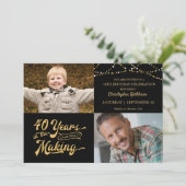40th Birthday Dan & nu Foto's Koord lichten Kaart (Staand voorkant)