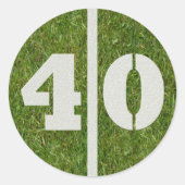40th Birthday Football Sticker (Voorkant)