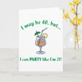 40th Birthday Gag Gift Kaart (Gele Bloem)