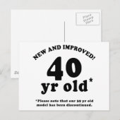 40th Birthday Gag Gifts Briefkaart (Voorkant / Achterkant)