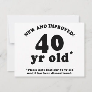 40th Birthday Gag Gifts Kaart