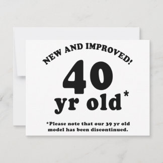 40th Birthday Gag Gifts Kaart
