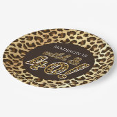 40th Birthday gepersonaliseerde luipaard Folie bal Papieren Bordje (Gekanteld)